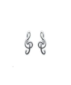 Boucles D'Oreilles Clé De Sol Argent