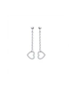 Boucles D'oreilles Coeur Argent 34 Mm