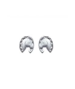 Boucles D'oreilles Fer à Cheval Poney Argent