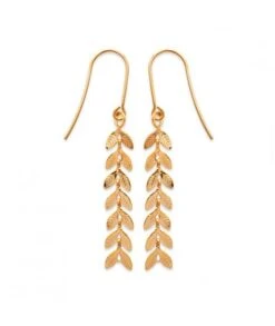 Boucles D'oreilles "Feuilles" Plaqué Or