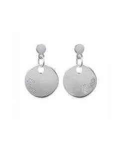 Boucles D'oreilles Médaille Love Argent