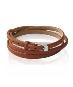 Bracelet 3 Petits Tours Cuir Et Acier (marron)