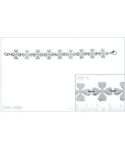 Bracelet 9 Trèfles Porte Bonheur Acier