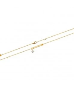 Bracelet à Graver étoile Plaqué Or 18 Cm