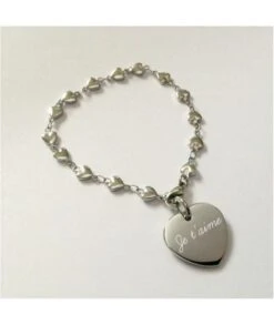 Bracelet Acier Coeur à Graver