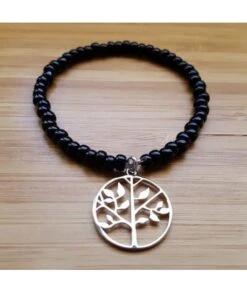 Bracelet Arbre De Vie En Argent Ou Plaqué Or Sur Perles De Verre