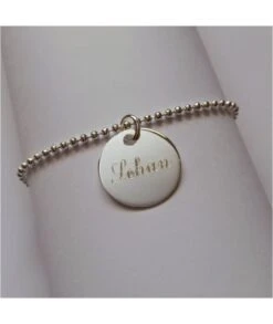 Bracelet Boules 2 Mm Médaille 20 Mm