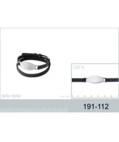 Bracelet Angelina Cuir Et Acier Gravé