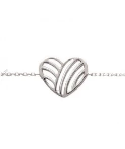 Bracelet Coeur Argent 18 Cm