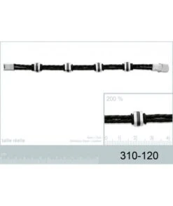 Bracelet Cuir Et Ovales Acier