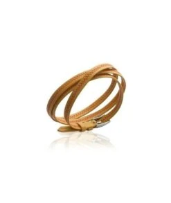 Bracelet Cuir 3 Petits Tours Jaune