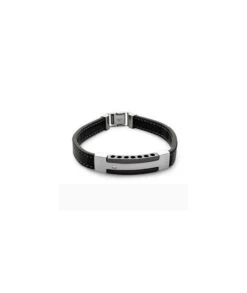 Bracelet Cuir Acier Zirconium Avec Gravure