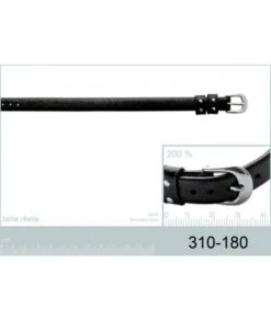 Bracelet Cuir Noir Et Acier 21 Cm