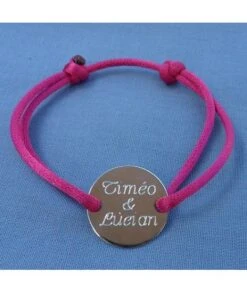 Bracelet Diane Médaille 20 Mm Argent Gravée