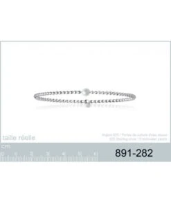 Bracelet élastique Perles Argent Et Nacre