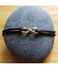 Bracelet Infini 15 Mm Plaqué Or Sur Cordon