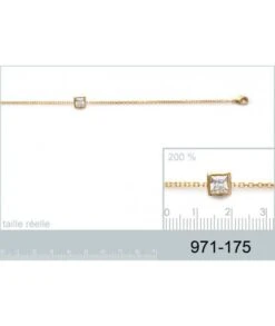 Bracelet Carré Zirconium Plaqué Or