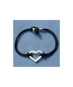 Bracelet Cordon Et Coeur Plaqué Or Jaune