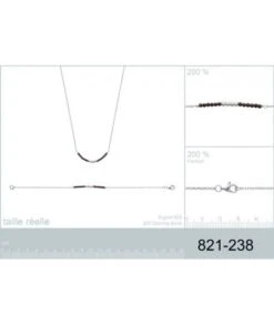 Bracelet Ou Collier Argent Perles Noires