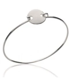 Bracelet Rigide Médaille Gravée Argent