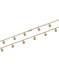 Chaîne De Cheville 9 Coeurs Plaqué Or