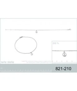 Chaîne De Cheville Peace And Love Argent