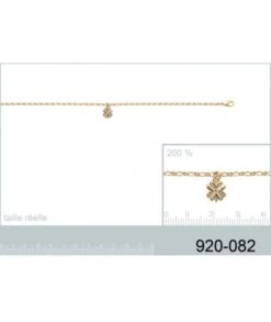 Chaîne De Cheville Trèfle Plaqué Or