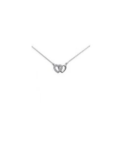Collier 2 Coeurs Argent Zirconium