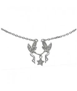 Collier 2 Fées Et étoile Argent