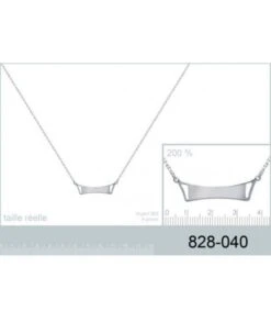 Collier Plaque à Graver Argent