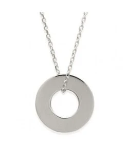 Collier Disque 13 Mm Argent Rhodié