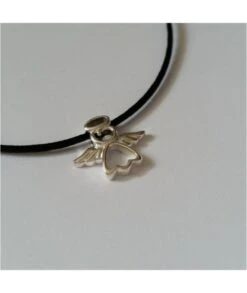 Collier Ange Argent Sur Cordon