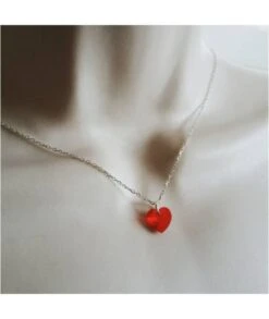 Collier Argent Coeur Swarovski