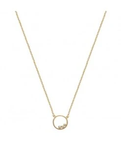 Collier Bulle Zirconium Plaqué Or