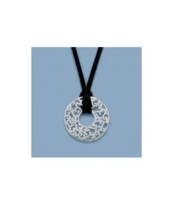 Collier Disque Dentelle Argent