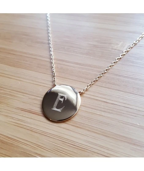 Collier Galet Avec Gravure • Plaqué Or – Image 2