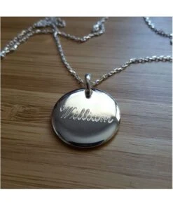 Collier Médaille Ronde Gravée