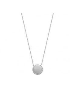 Collier Pointillé Avec Médaille à Graver En Argent Rhodié