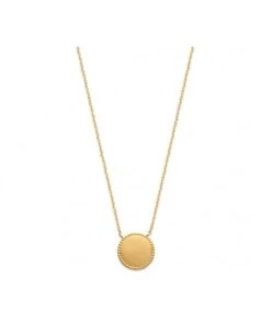 Collier Pointillé Avec Médaille à Graver En Plaqué Or Jaune