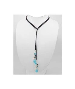 Collier Sautoir Perles Bleues