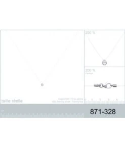 Collier Transparent Goutte Argent