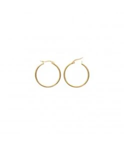 Créoles 30 Mm • Acier Doré