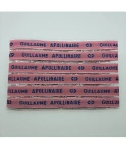 Étiquettes Tissées à Coudre • Fond Rose / Texte Bleu • Marquage Vêtement Nom Prénom • Bracelets Message