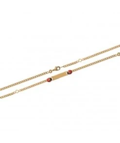 Gourmette 2 Coccinelles En Plaqué Or Avec Gravure 16 Cm