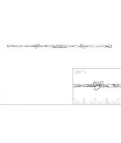 Gourmette En Argent 16 Cm Ourson Sur Coeur