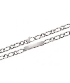 Gourmette Figaro 8 Mm 1-1 En Acier Avec Gravure