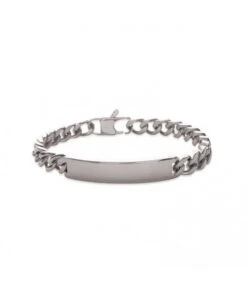 Gourmette Maille 8 Mm X 21 Cm En Acier Avec Gravure