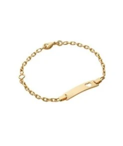 Gourmette Petit Coeur D'Amour 16 Cm En Plaqué Or Avec Gravure