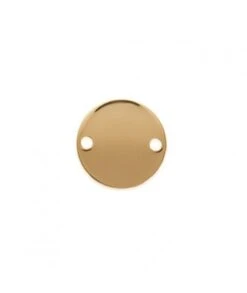 Médaille 2 Trous 15 Mm Connecteur à Graver Plaqué Or Avec Ou Sans Gravure