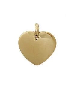 Médaille Coeur épais Pendentif à Graver Plaqué Or Avec Ou Sans Gravure